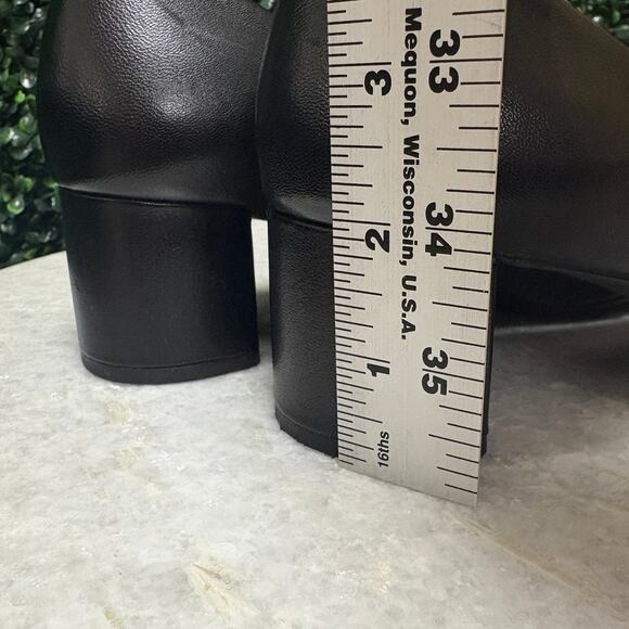 Tory Burch Chelsea pumps low block heel gold hardware black leather size 7 - Picture 9 of 10